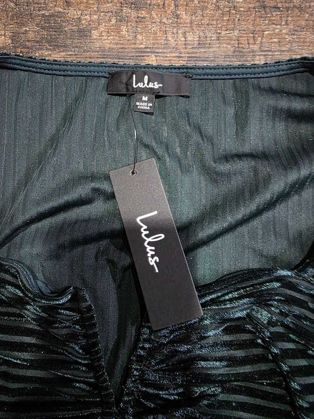Lulu's Emerald Green Velvet Ribbed Long Sleeve Bodysuit - Picture 2 of 2